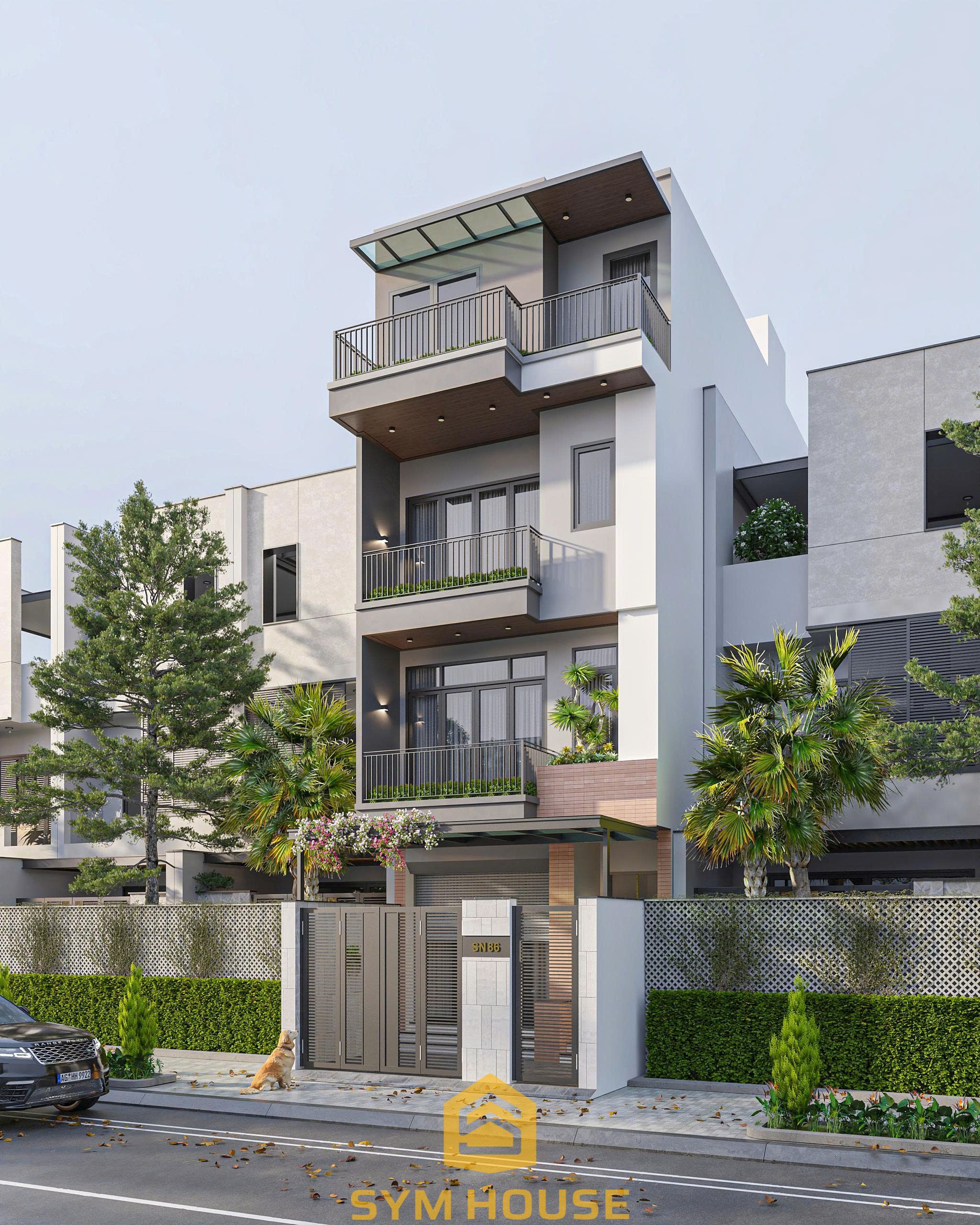 Nhà phố hiện đại 4 tầng – Không gian sống tinh tế, tiện nghi và đẳng cấp. 20 Toàn cảnh nhà phố 4 tầng của anh Khu