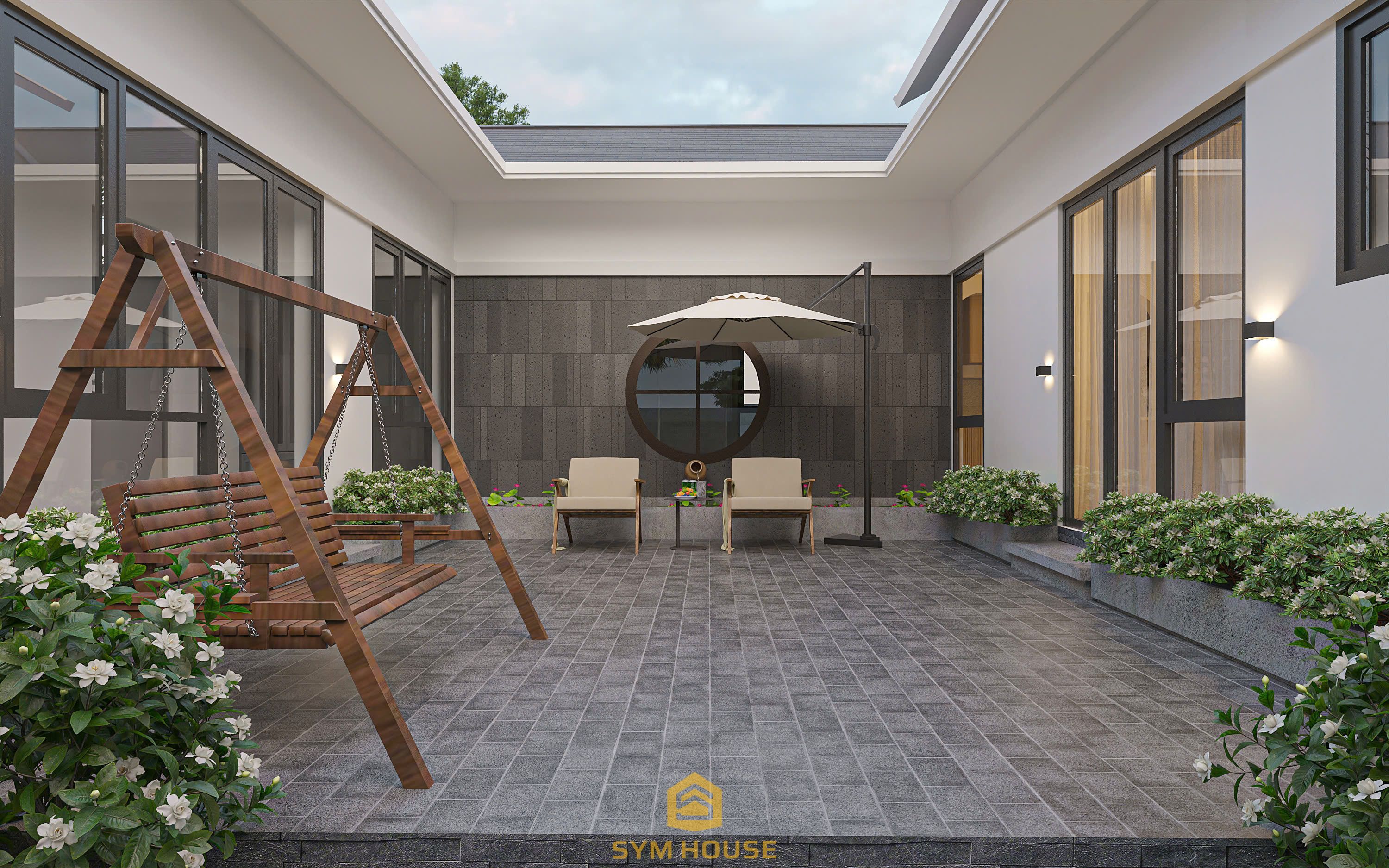 Không gian sân vườn giúp gia chủ thư giãn