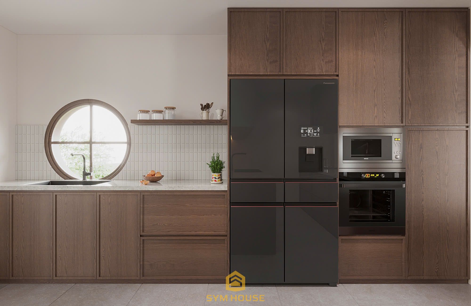 Khu vực bếp được thiết kế phù hợp với diện tích và công năng nhưng vẫn tinh tế 