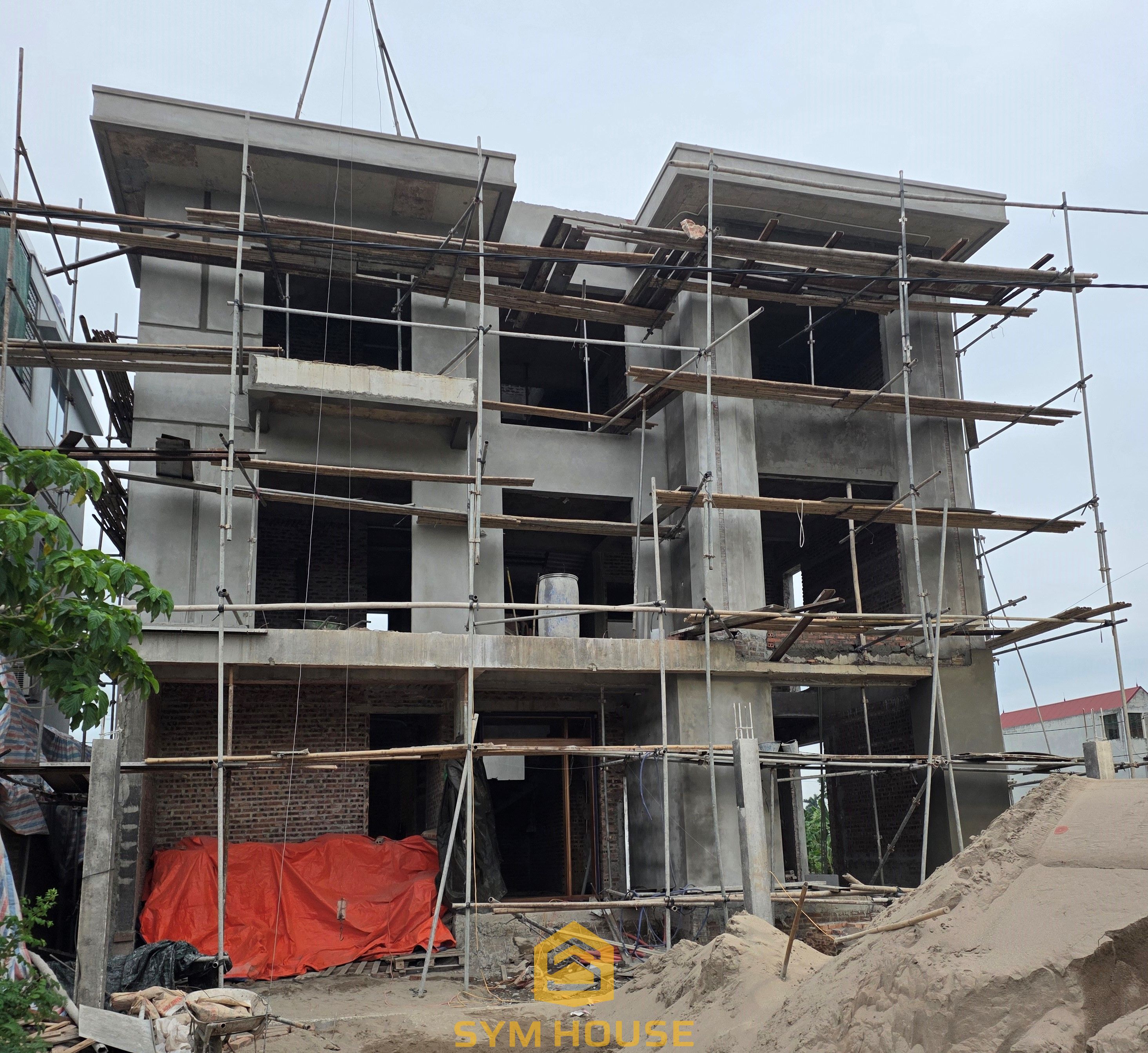 Toàn cảnh công trình hoàn thiện phần thô