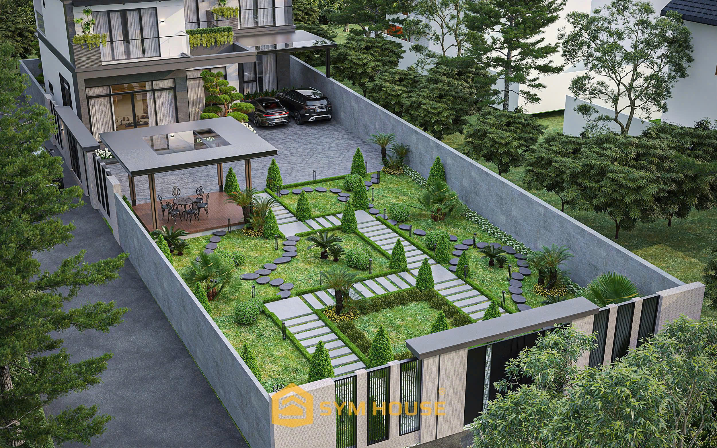 Thiết kế kiến trúc nhà ở hiện đại theo triết lý Natural với ánh sáng tự nhiên và mảng xanh