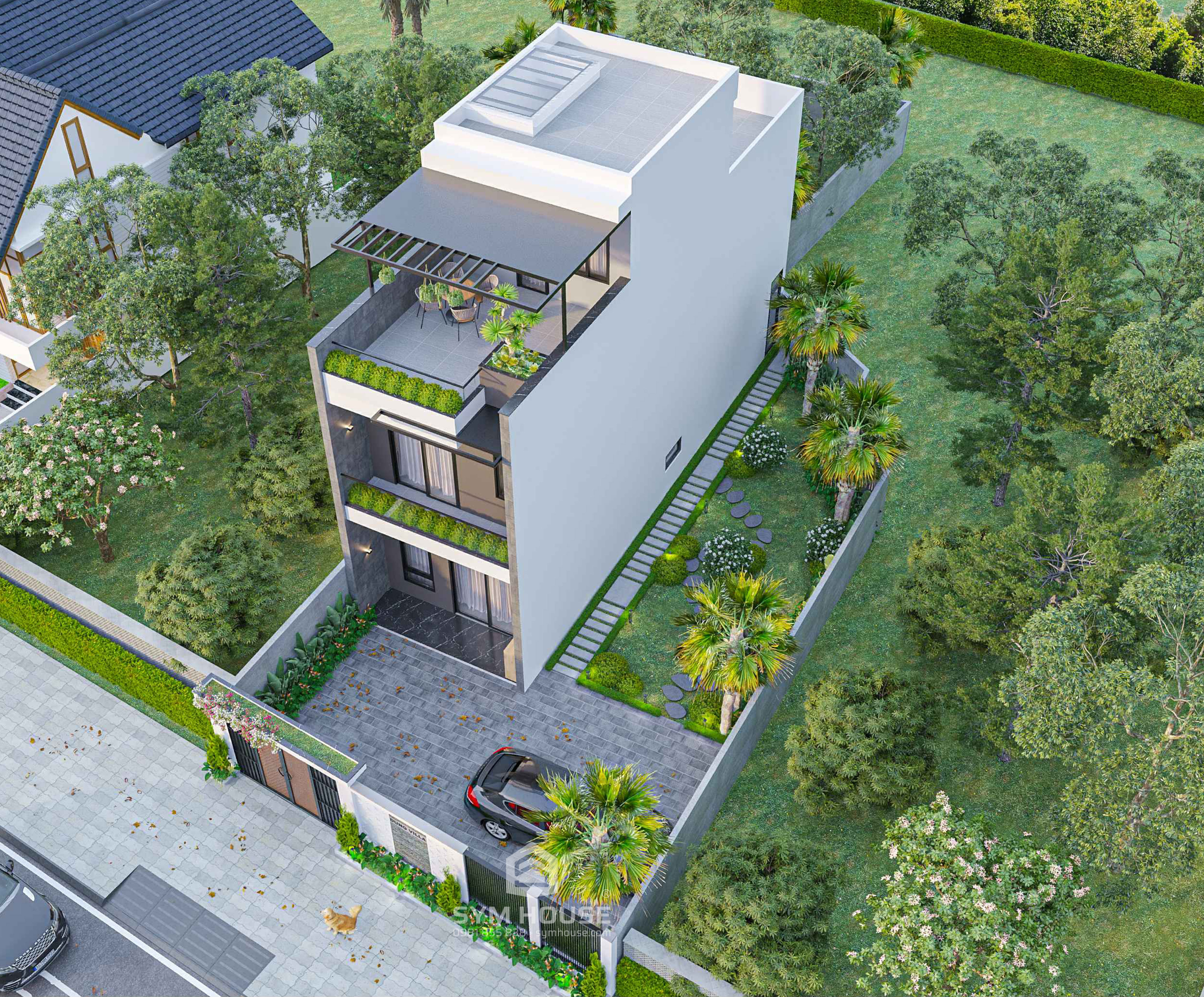 Chiêm ngưỡng thiết kế nhà 2 tầng 1 tum đậm chất hiện đại và tinh tế