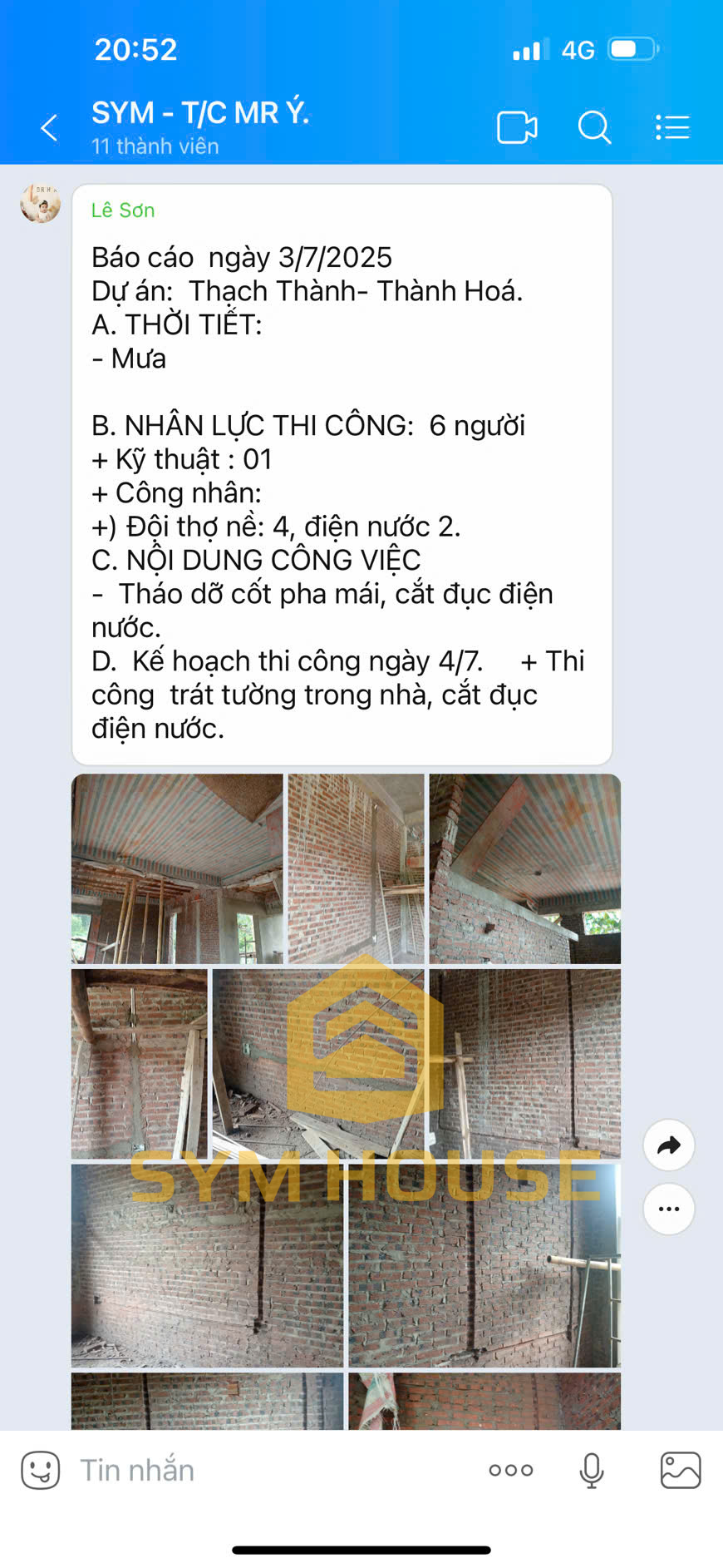 Yêu cầu lập nhật ký công trình và theo dõi từng giai đoạn thi công