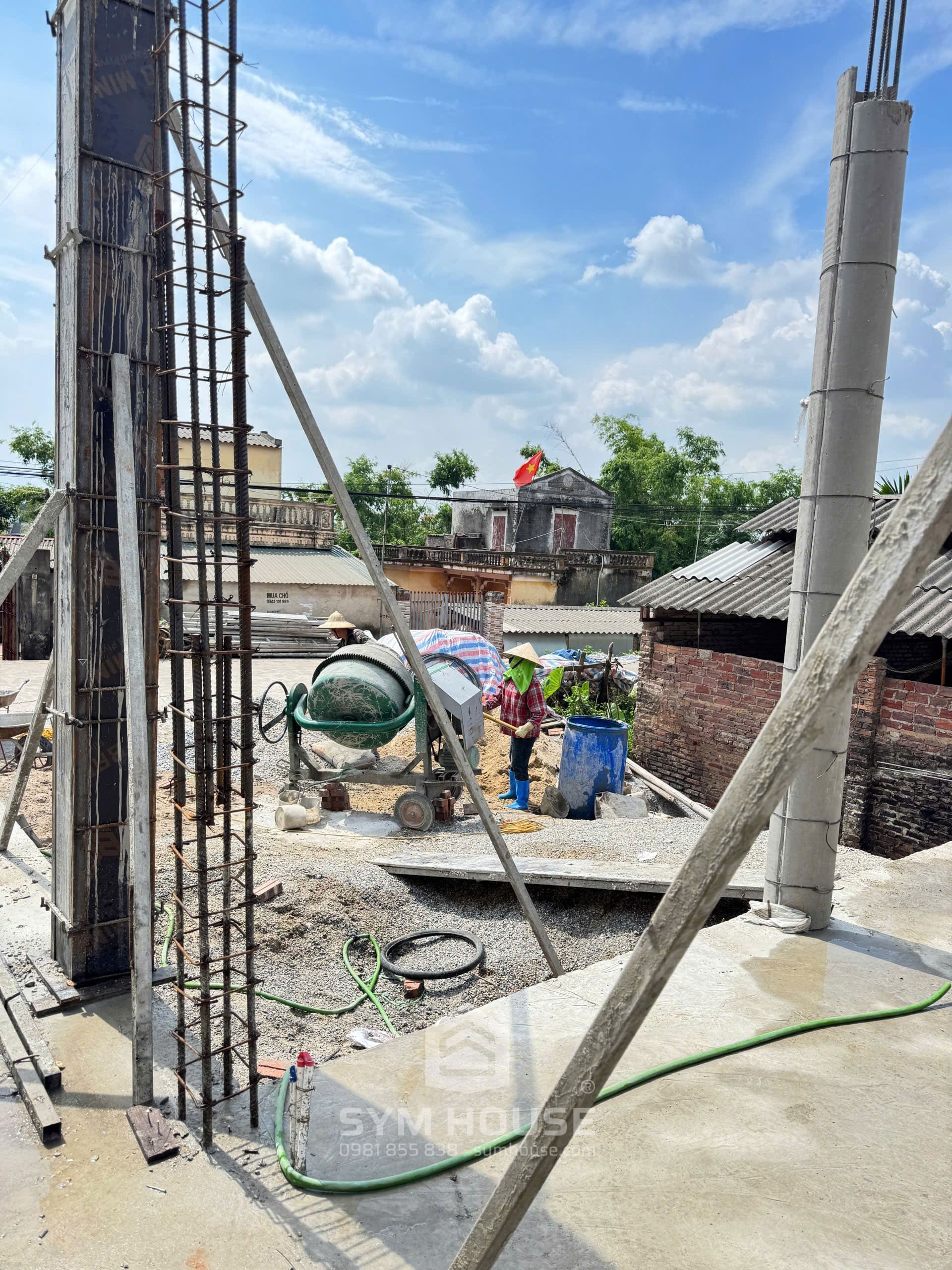 Chuẩn bị và kiểm tra trước khi đổ bê tông cột